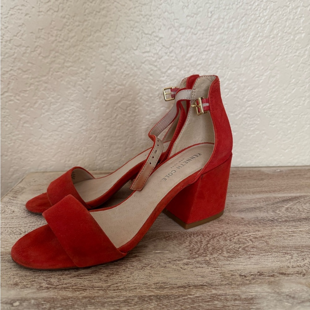 Orange block heel Kenneth Cole